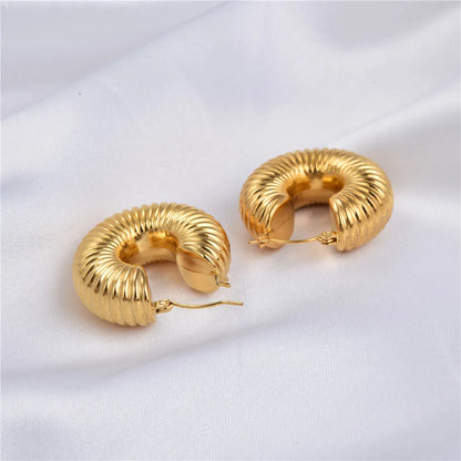 Snug Vibe™ Gold Snail Shell Hoop Earrings