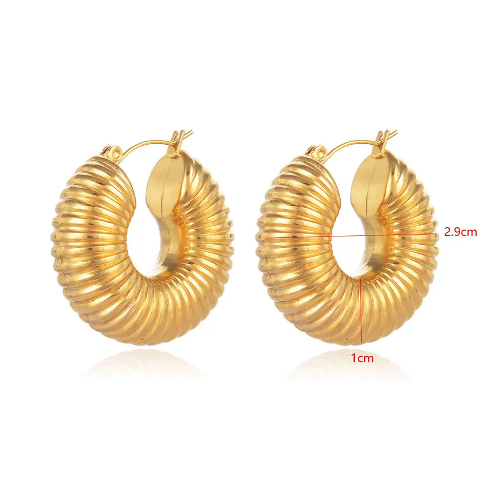 Snug Vibe™ Gold Snail Shell Hoop Earrings