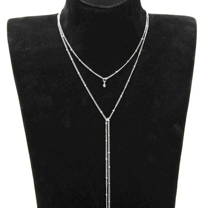 Snug Vibe™ Simple Chain Choker with Beads Tassel