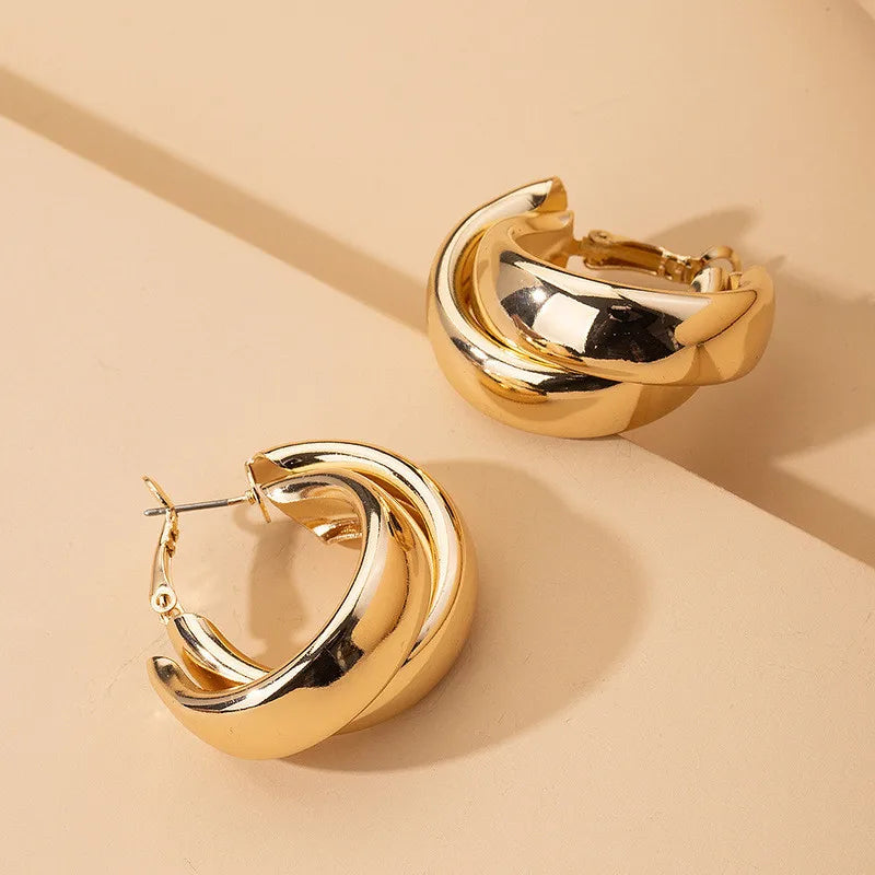 Snug Vibe™ Chunky Double Ring Hoop Earrings