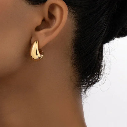 Snug Vibe™ Gold-Plated Chunky Teardrop Earrings