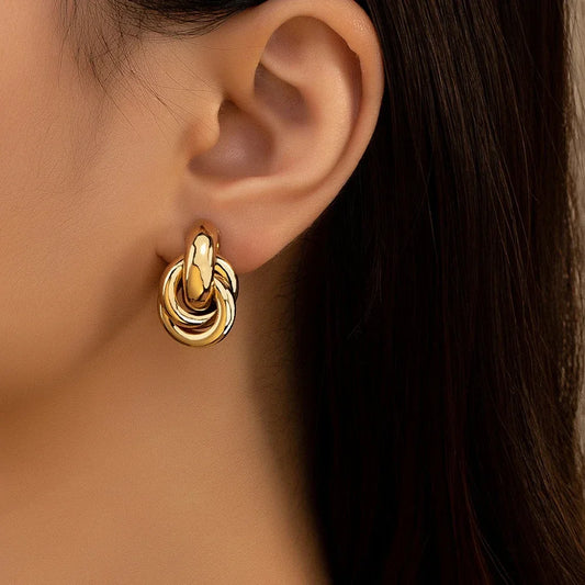 Snug Vibe™ Gold & Silver Knot Hoop Earrings