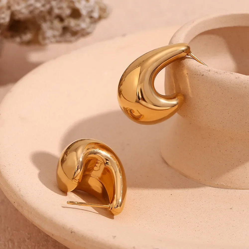 Snug Vibe™ Gold-Plated Chunky Teardrop Earrings