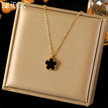 Snug Vibe™ Five-Leaf Clover Pendant Necklace