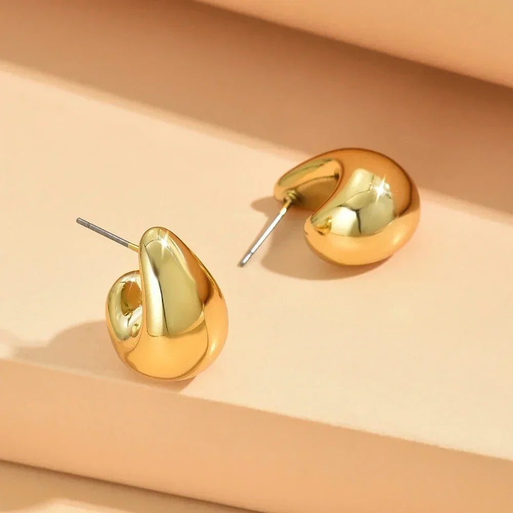 Snug Vibe™ Gold-Plated Chunky Teardrop Earrings