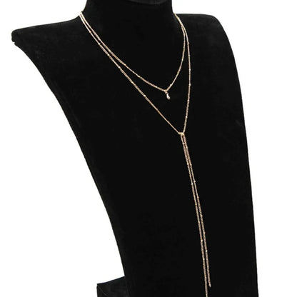 Snug Vibe™ Simple Chain Choker with Beads Tassel