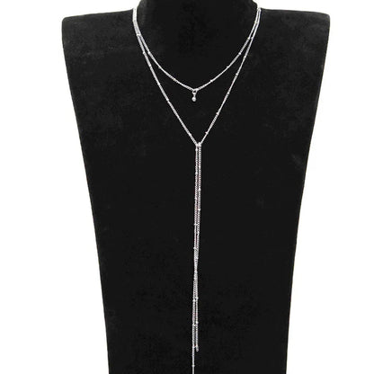 Snug Vibe™ Simple Chain Choker with Beads Tassel