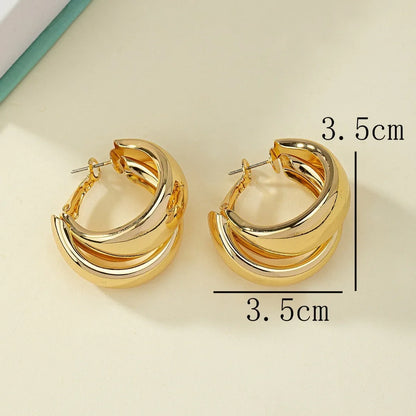 Snug Vibe™ Chunky Double Ring Hoop Earrings