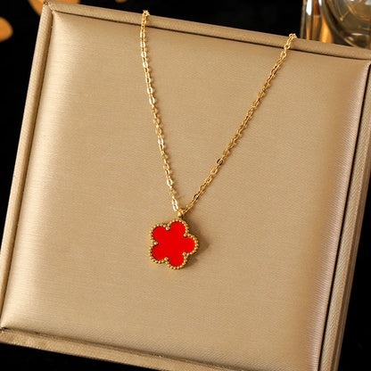 Snug Vibe™ Five-Leaf Clover Pendant Necklace